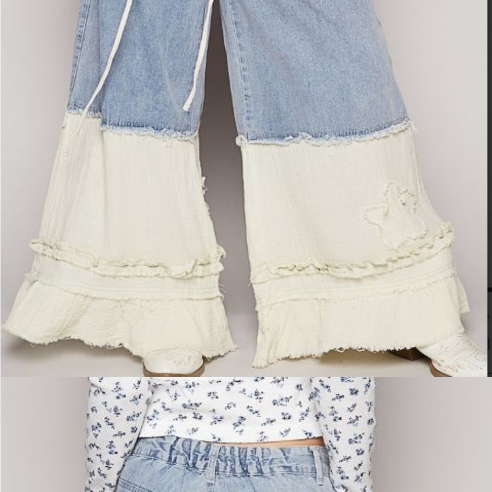 POL Two-Tone Wide Leg Jeans- New without tags